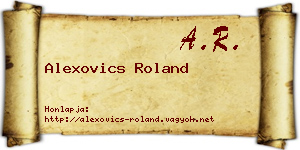 Alexovics Roland névjegykártya