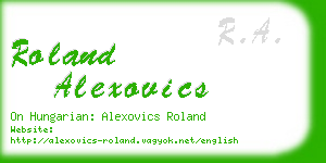 roland alexovics business card